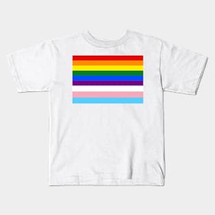 LGBTQ+ Pride Flag with Trans Colors Kids T-Shirt